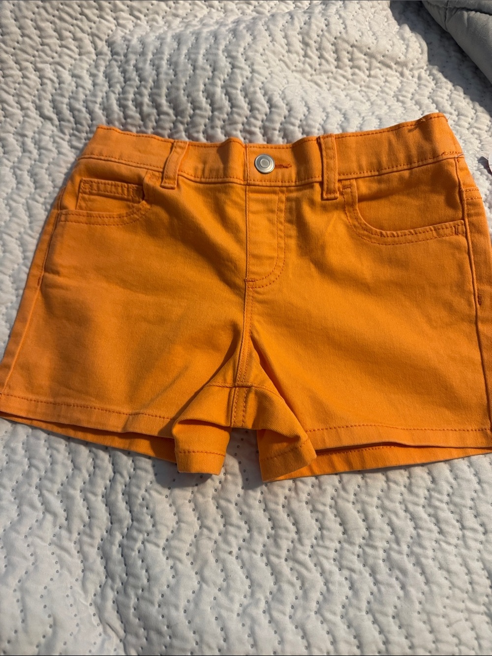 wonder nation Bright Orange Girls Stretch Cotton Shorts